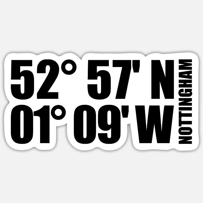 Nottingham Coordinates Sticker size S (10 x 10 cm)