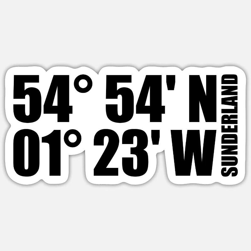 Sunderland Coordinates Sticker size S (10 x 10 cm)