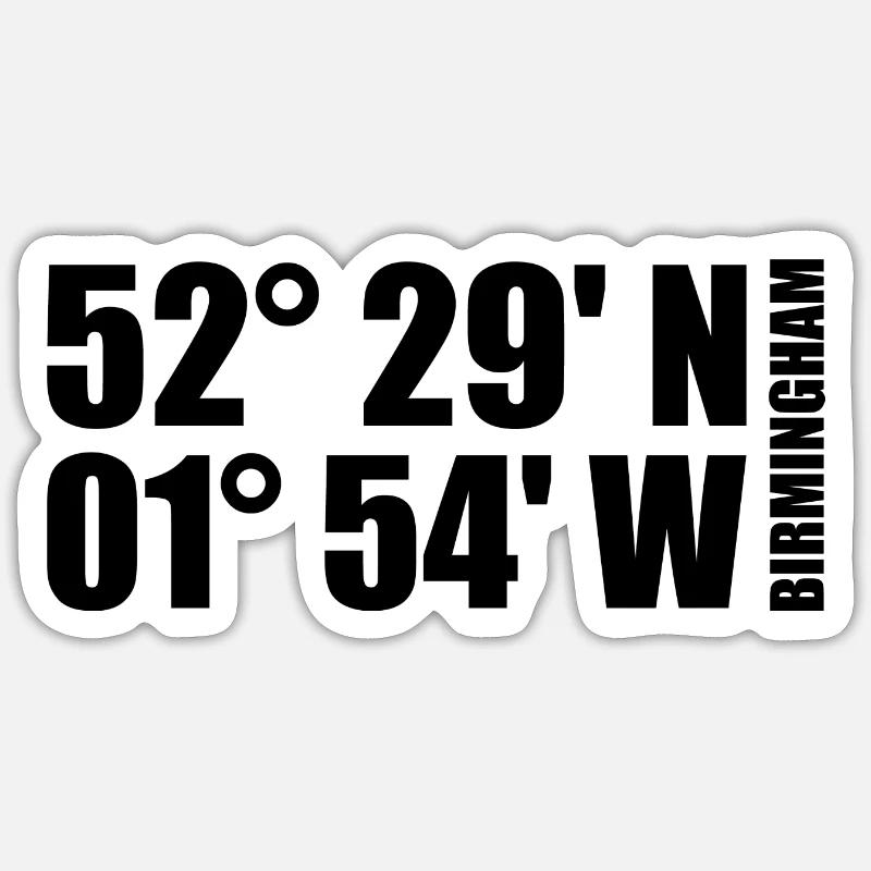 Birmingham Coordinates Sticker size S (10 x 10 cm)