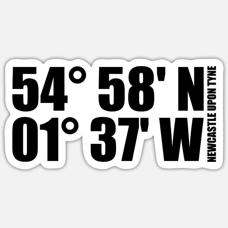 Newcastle upon Tyne coordinates Sticker size S (10 x 10 cm)