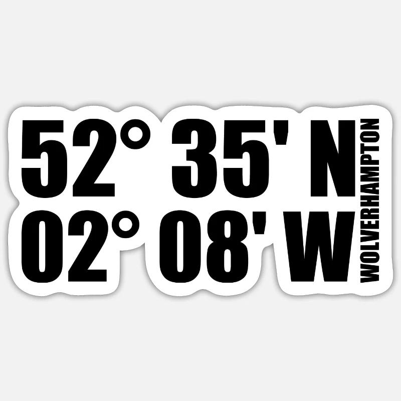 Coordonnées de Wolverhampton - Sticker taille S (10 x 10 cm) - blanc mat