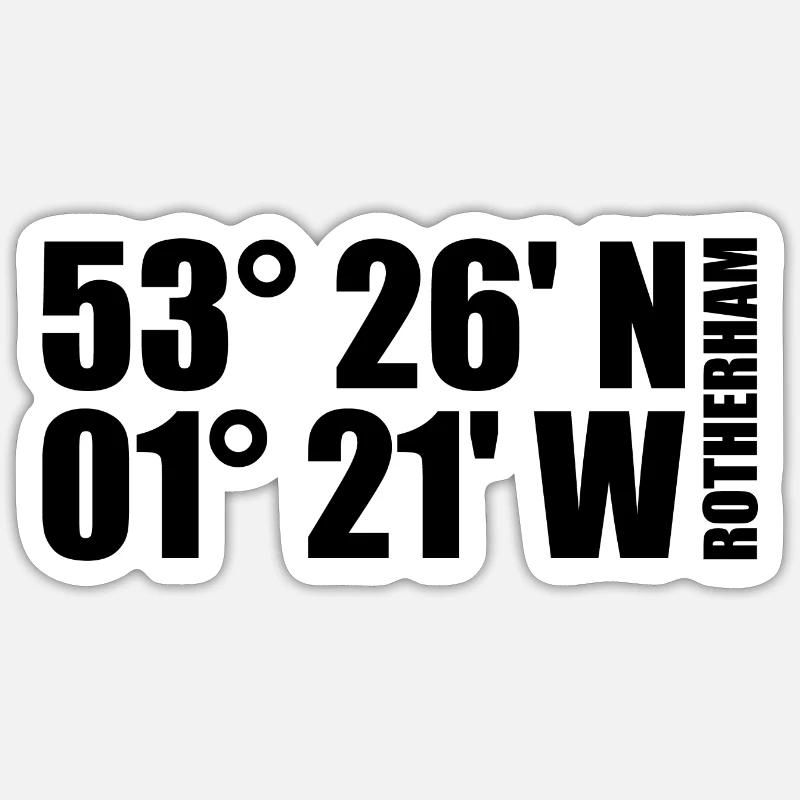 Rotherham Coordinates Sticker size S (10 x 10 cm)
