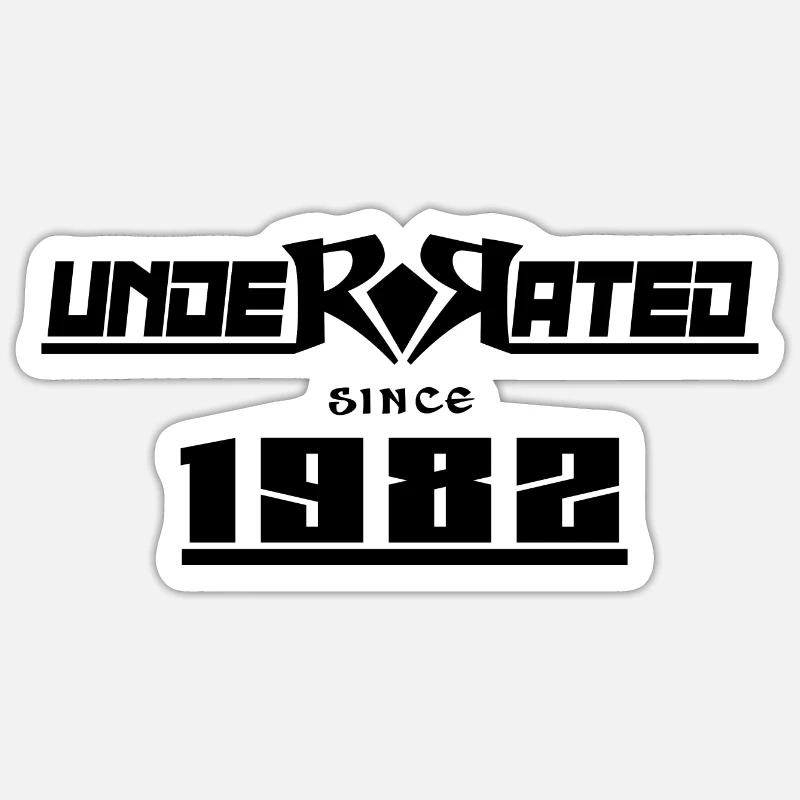 1982 anniversaire 40 ans sous-estimé - Sticker taille S (10 x 10 cm) - blanc mat