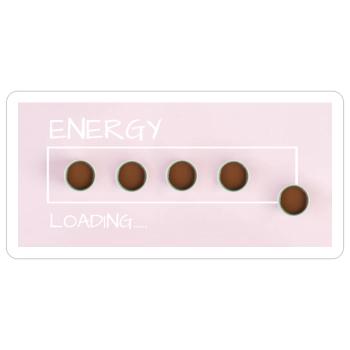 Energiebeladung mit Kaffeetassen - Sticker Größe S (10 x 10 cm) - Mattweiß - Vorne