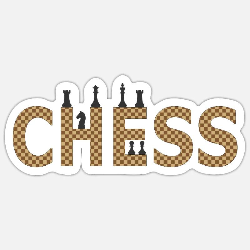 Echecs à la silhouette contrastée - Sticker taille S (10 x 10 cm) - blanc mat