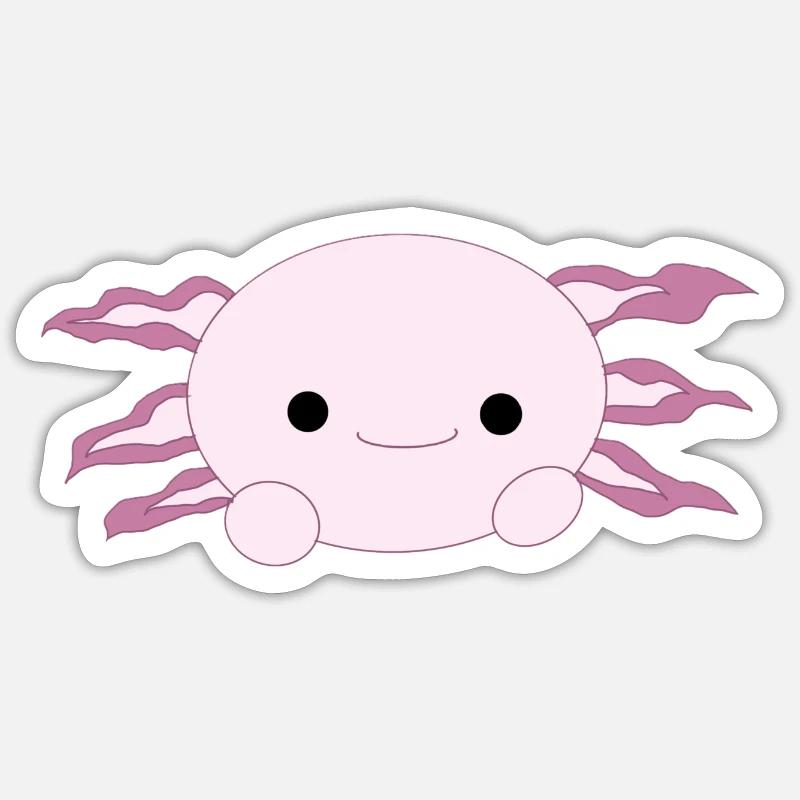 axolot - Sticker taille S (10 x 10 cm) - blanc mat