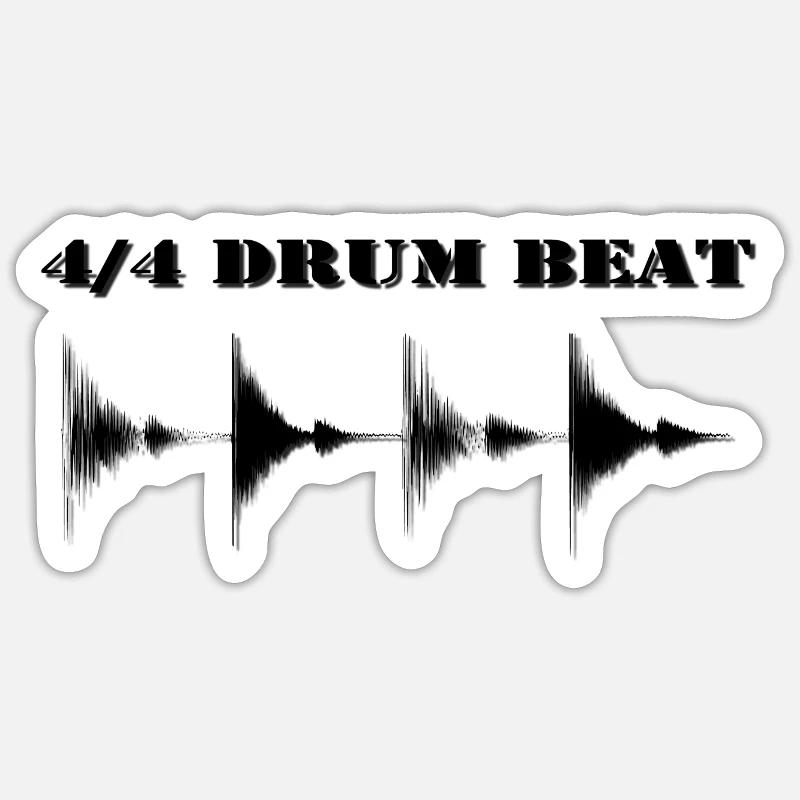 Drumbeat - Sticker Größe S (10 x 10 cm) - Mattweiß