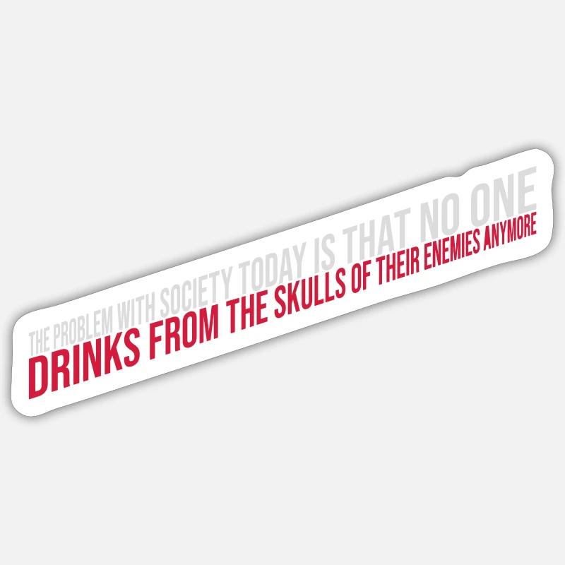 boissons de crânes ennemis - Sticker taille S (10 x 10 cm) - blanc mat