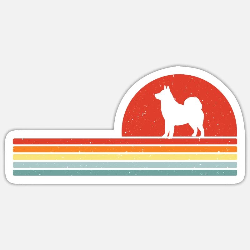 Chien Malamute d’Alaska - Sticker taille S (10 x 10 cm) - blanc mat