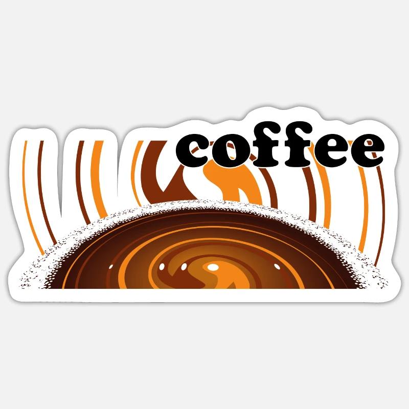 Le café, la boisson parfumée. Sticker taille S (10 x 10 cm)