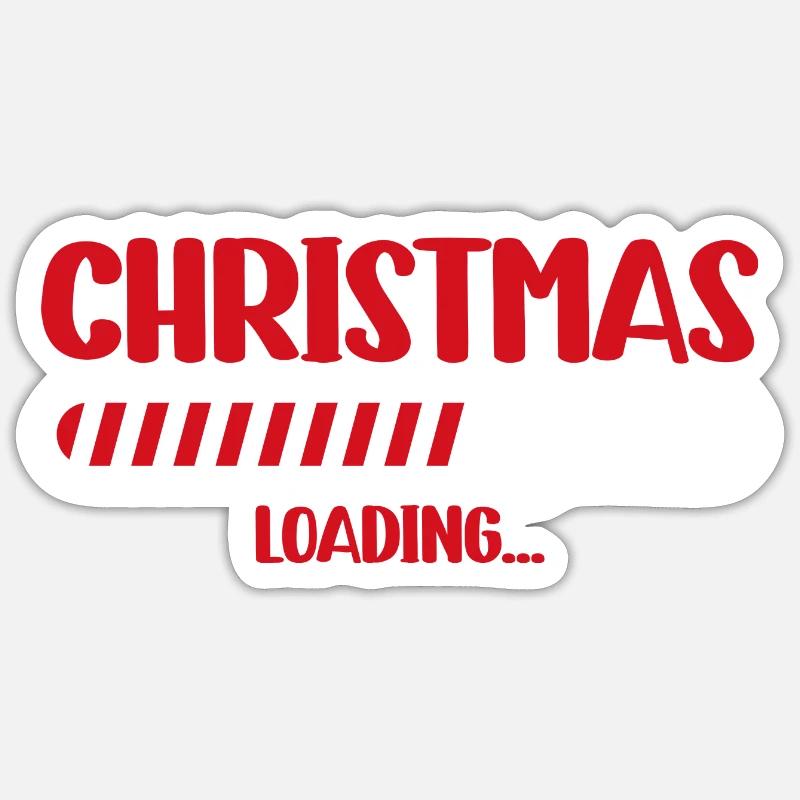 Christmas Loading Progress Bar - Sticker size S (10 x 10 cm) - white matte