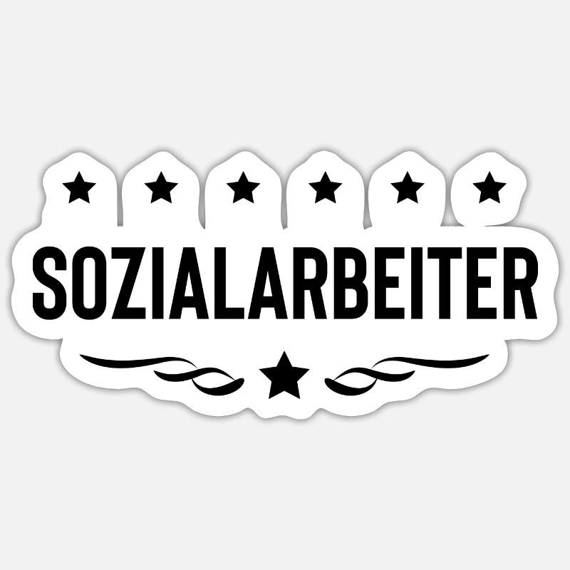 Sozialarbeiter Beruf - Sticker Größe S (10 x 10 cm) - Mattweiß