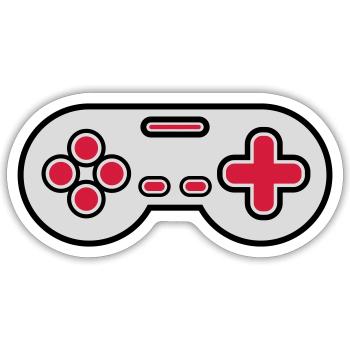 Old Controller Retro Gamer - Sticker size S (10 x 10 cm) - white matte - Front