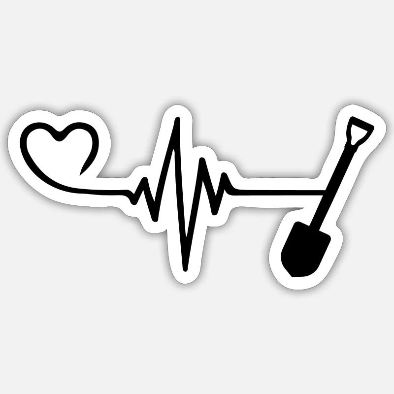 Pelle Pulse Heart Love - Sticker taille S (10 x 10 cm) - blanc mat