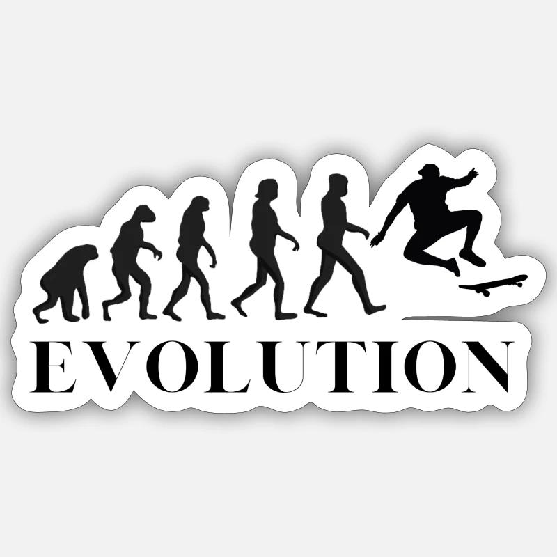 Evolution skate - Sticker size S (10 x 10 cm) - white matte