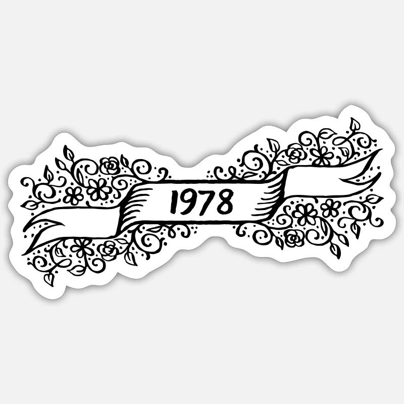 1978 Birthday present Sticker size S (10 x 10 cm)