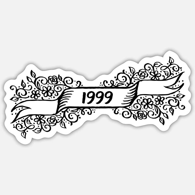 1999 Birthday present - Sticker size S (10 x 10 cm) - white matte