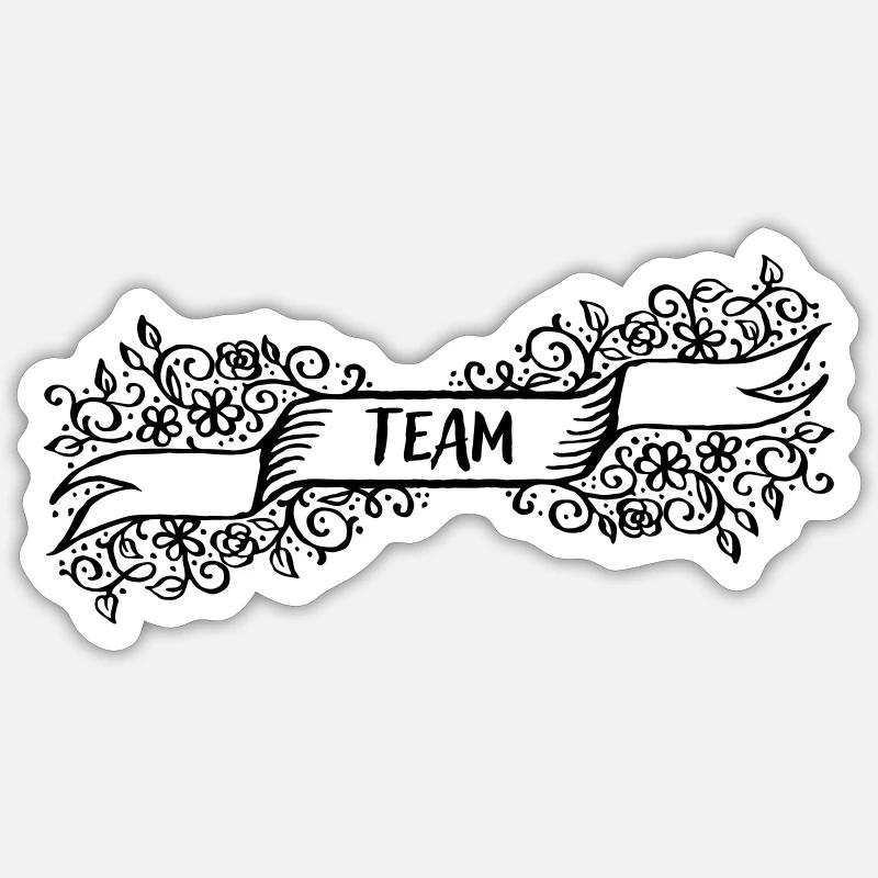 Team Rahmen Muster Geschenkidee Sticker Größe S (10 x 10 cm)