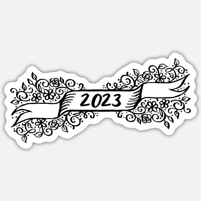 2023 Jahreswechsel Muster Geschenkidee Sticker Größe S (10 x 10 cm)