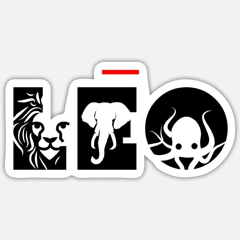 Löwe - Sticker Größe S (10 x 10 cm) - Mattweiß