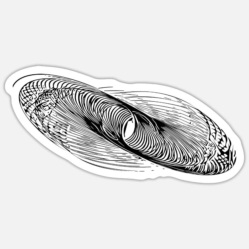Geometric Circle Lines Ellipses - Sticker size S (10 x 10 cm) - white matte