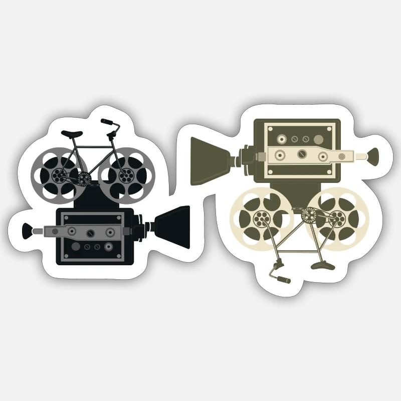 FilmBikes - Sticker Größe S (10 x 10 cm) - Mattweiß