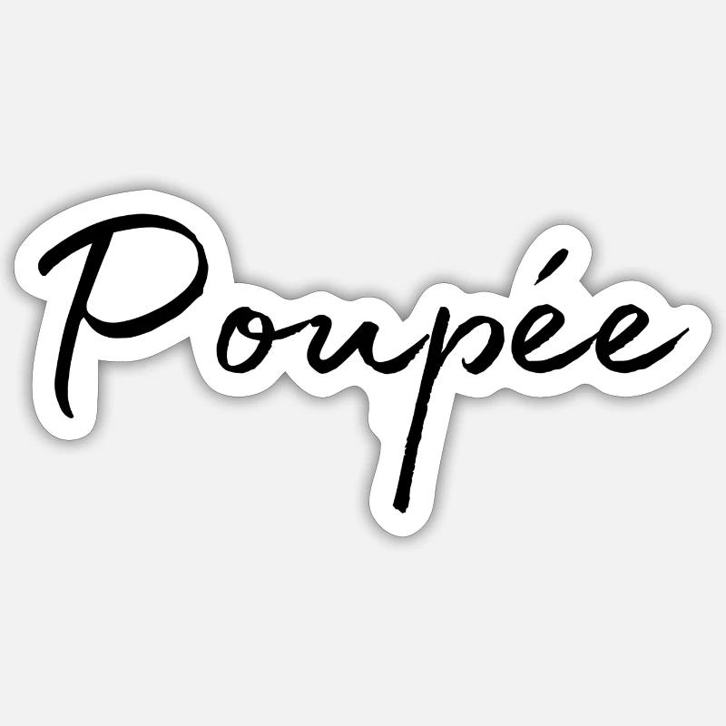poupée - Sticker taille S (10 x 10 cm) - blanc mat