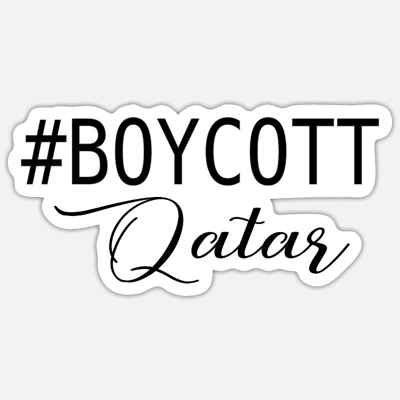 BOYKOTT KATAR - Sticker Größe S (10 x 10 cm) - Mattweiß