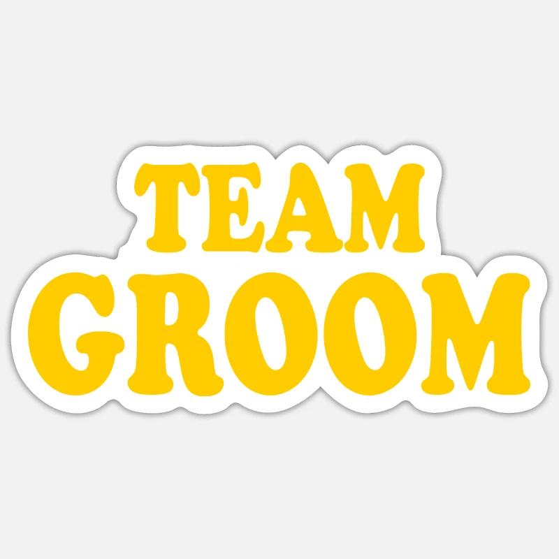 Team groom - Sticker taille S (10 x 10 cm) - blanc mat
