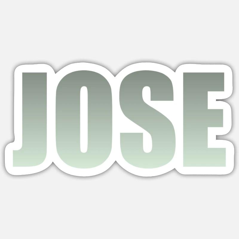 First name: Jose in green - Sticker size S (10 x 10 cm) - white matte