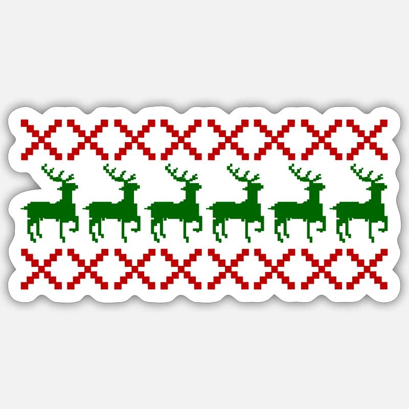 Deer Norway pattern - Sticker size S (10 x 10 cm) - white matte