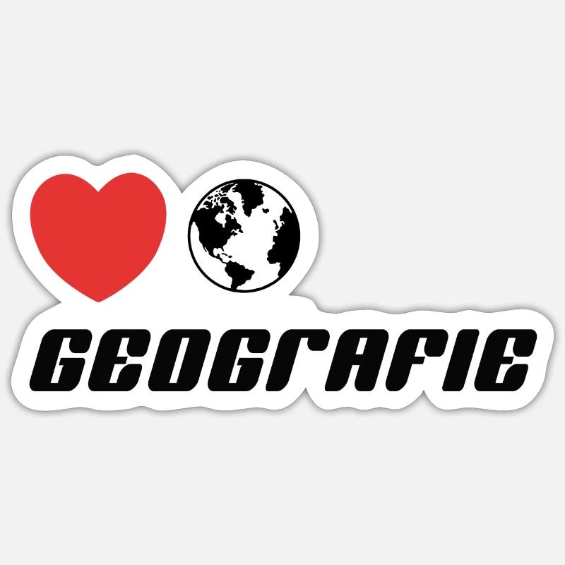 Ich Liebe Geografie Sticker Größe S (10 x 10 cm)