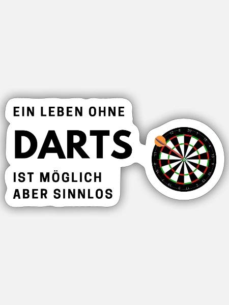Darts Fan - Sticker Größe S (10 x 10 cm) - Mattweiß