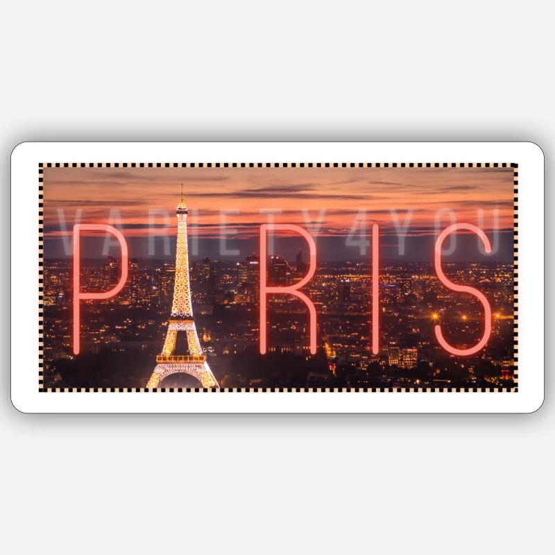 Design Paris"Eifelturm" - Sticker Größe S (10 x 10 cm) - Mattweiß