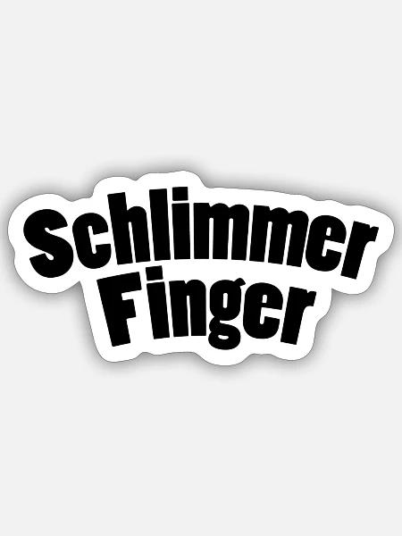 Schlimmer Finger - Sticker Größe S (10 x 10 cm) - Mattweiß