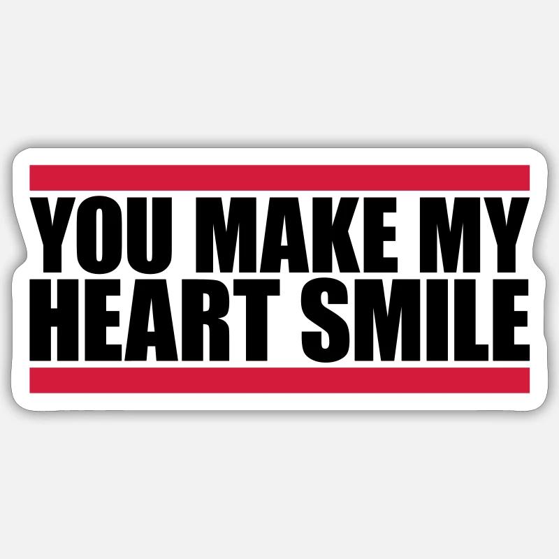 make my heart smile - Sticker size S (10 x 10 cm) - white matte