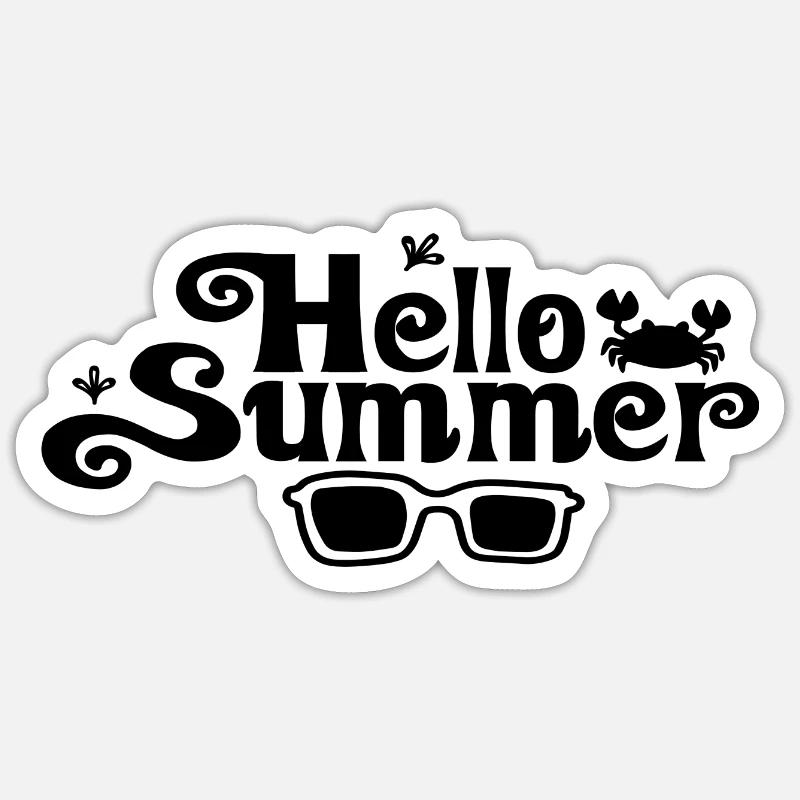 Hello Summer - Sticker size S (10 x 10 cm) - white matte