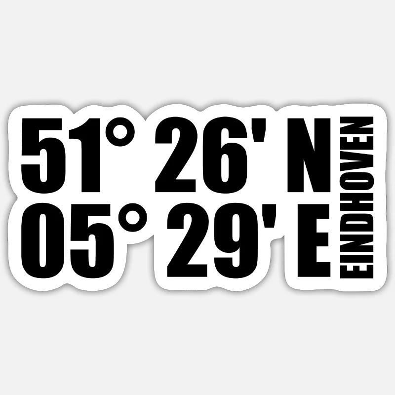 Eindhoven coordinates Sticker size S (10 x 10 cm)
