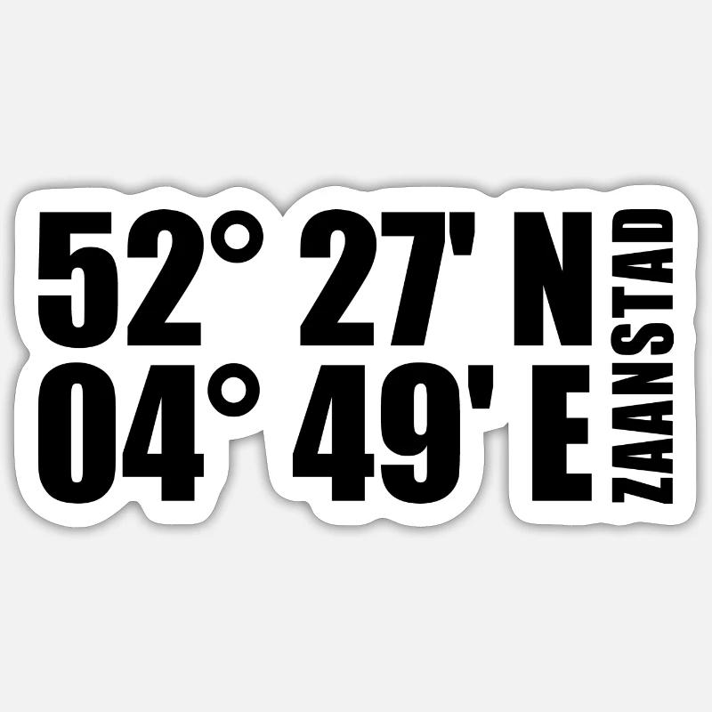 Zaanstad coordinates Sticker size S (10 x 10 cm)