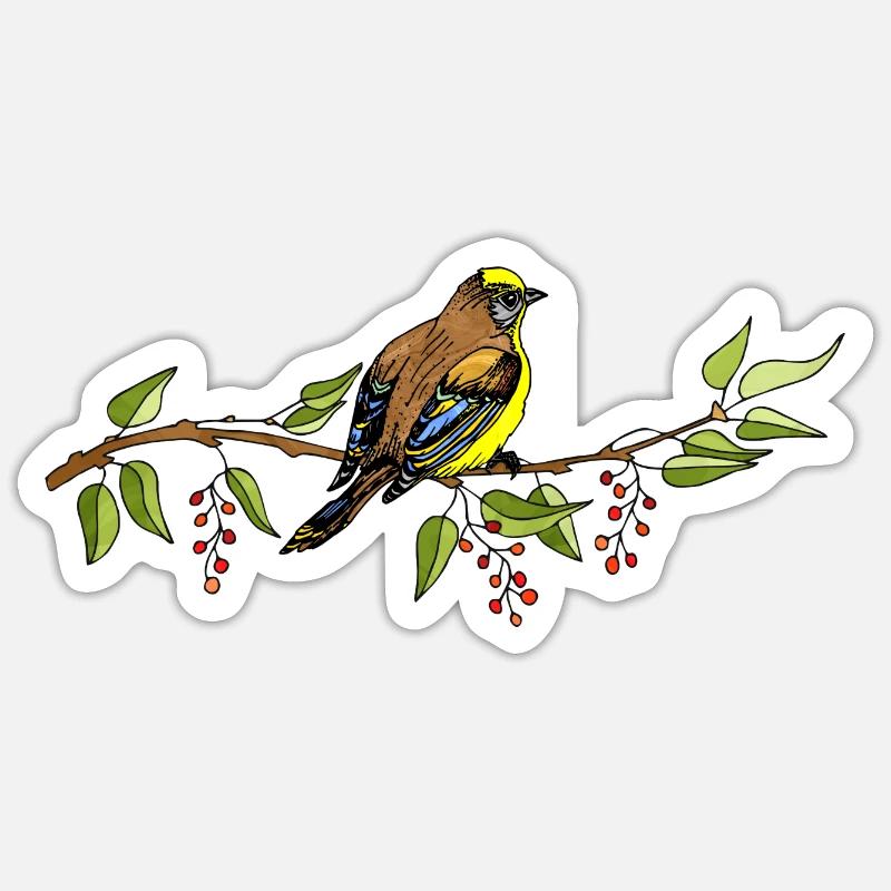 Oiseau - Sticker taille S (10 x 10 cm) - blanc mat