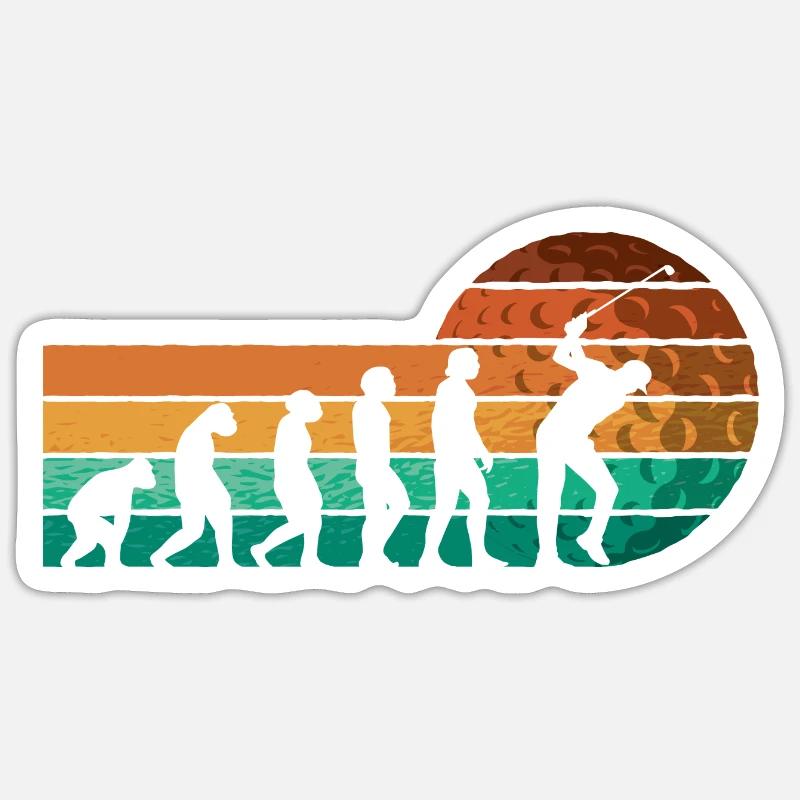 Évolution du golf du singe aux hommes BBall Lovers Sticker taille S (10 x 10 cm)