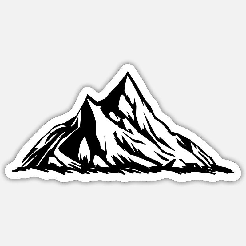 Mountains - Sticker size S (10 x 10 cm) - white matte