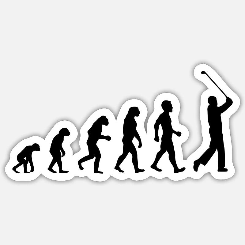 evolution golf knock off - Sticker Größe S (10 x 10 cm) - Mattweiß