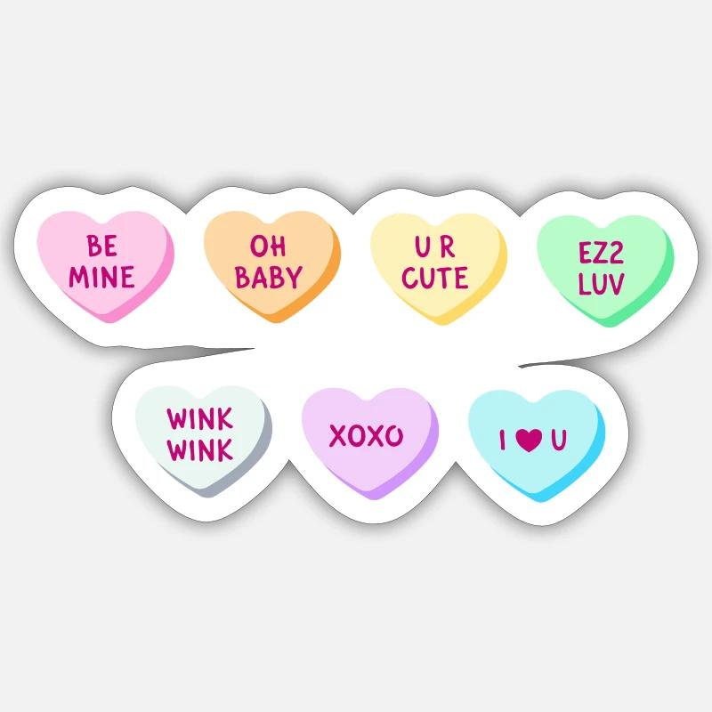 14 Fév Be My Valentine Joyeuse Saint-Valentin 01 - Sticker taille S (10 x 10 cm) - blanc mat