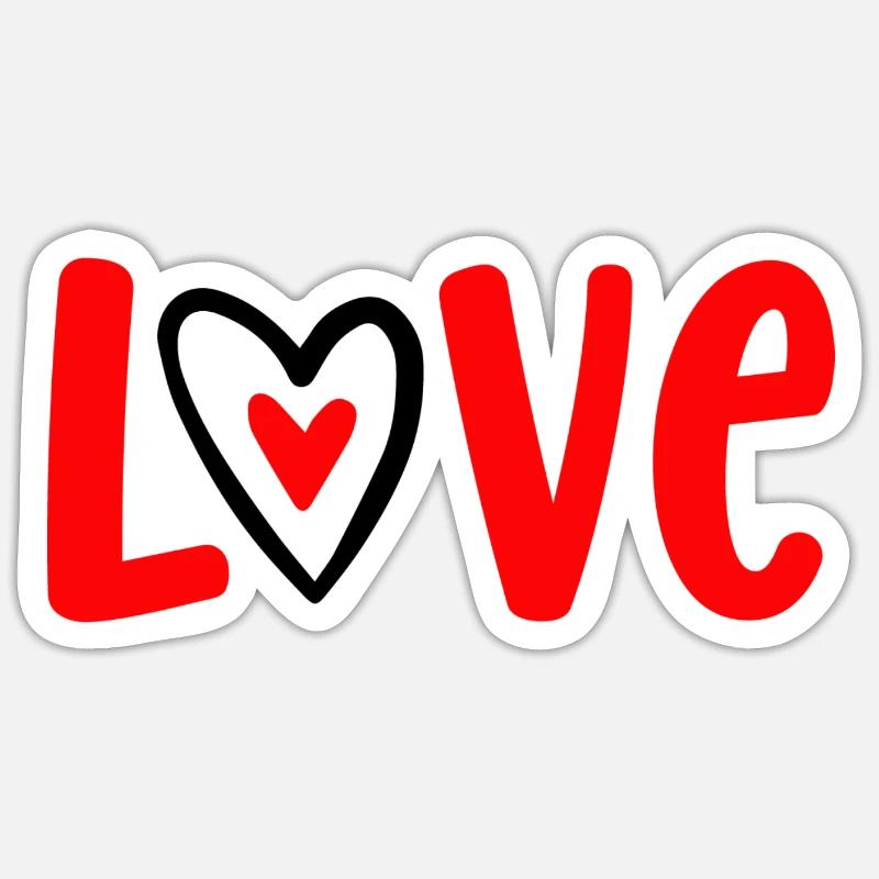 Amour - Sticker taille S (10 x 10 cm) - blanc mat