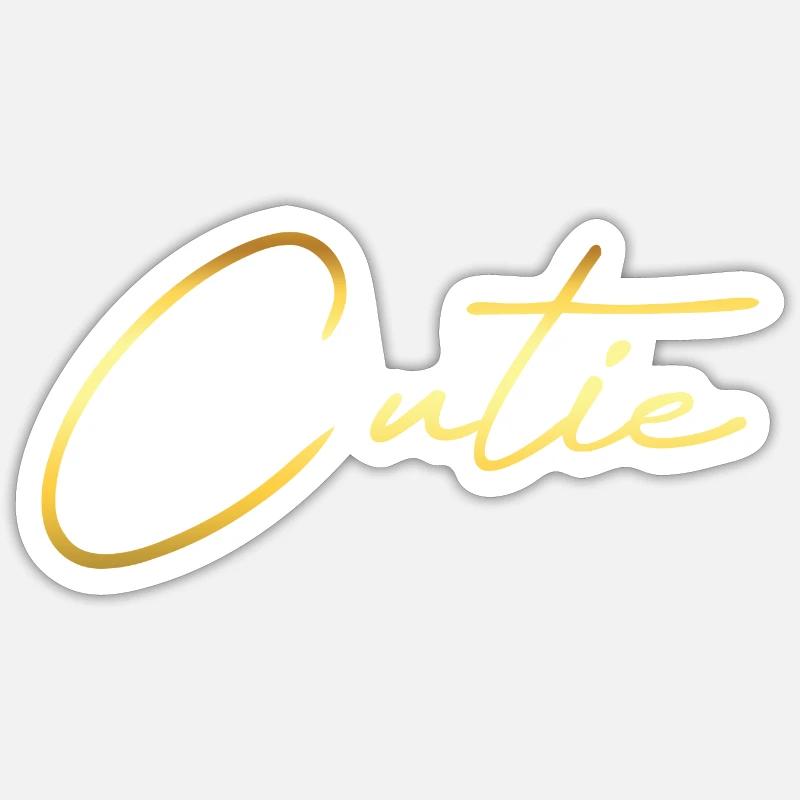Or mignon - Sticker taille S (10 x 10 cm) - blanc mat