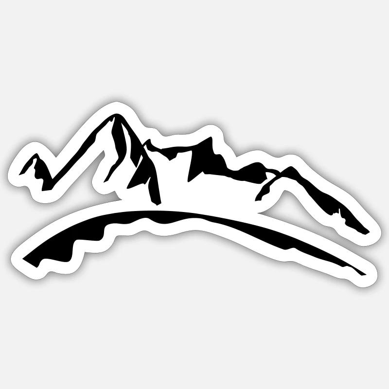Alpes - Sticker taille S (10 x 10 cm) - blanc mat