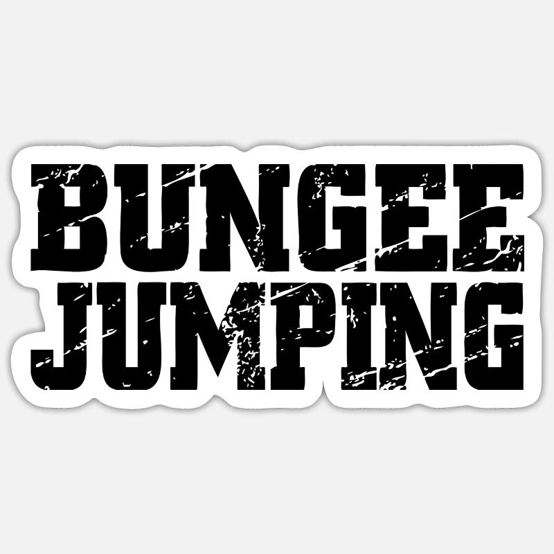 Bungee Jumping - Sticker Größe S (10 x 10 cm) - Mattweiß
