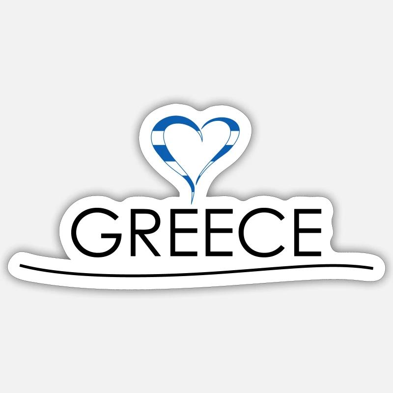 Love - Grèce - Sticker taille S (10 x 10 cm) - blanc mat