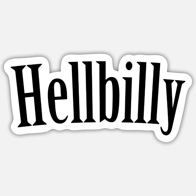 Hellbilly - Sticker taille S (10 x 10 cm) - blanc mat